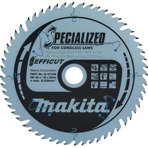 Makita B-57336 - Kotouč pilový pr. 165 x 1,45 x 20mm 56T Efficut =old B-57320