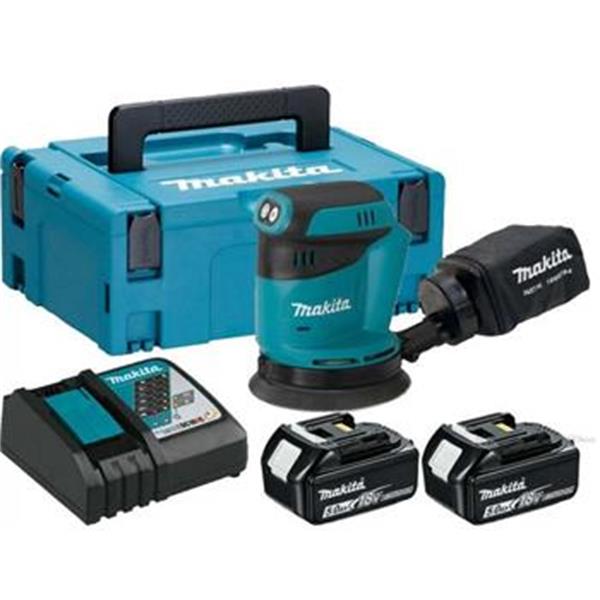 Makita DBO180RTJ - Akumulátorová excentrická bruska pr. 125 mm Li-ion LXT 18V/5,0Ah, Makpac