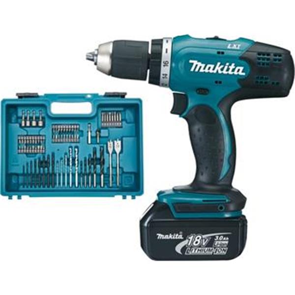 Makita DDF453SFX1 - 2-rychostní akumulátorová vrtačka, šroubovák Li-ion 18V 3,0Ah s příslušenstvím