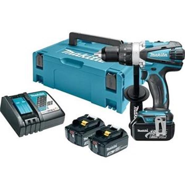 Makita DDF458RF3J - Akumulátorový vrtací šroubovák Li-ion 3x aku 18V 3,0 Ah, systainer