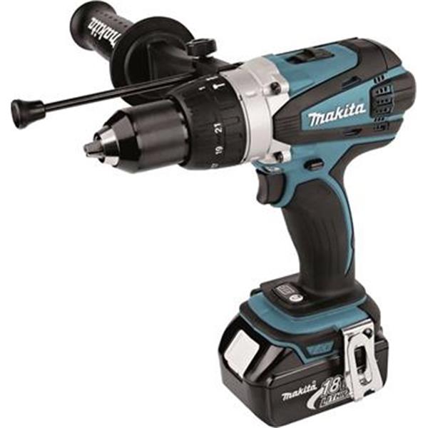 Makita DHP458RTJ - Akumulátorový šroubovák, vrtačka příklepová 18V, 2 rychlosti, akumulátory 5,0 Ah