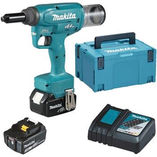 Makita DRV250RFJ - Akumulátorová nýtovačka, Li-ion LXT 18V/3,0 Ah, Makpac